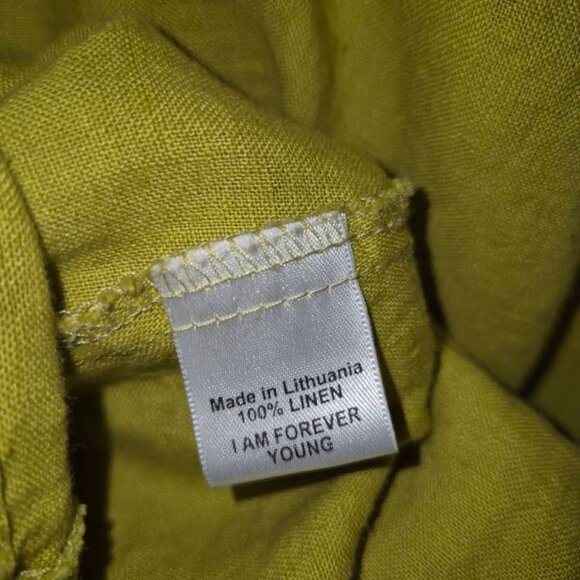 Vintage 🌼Chartreuse FLAX blouse- size small - Picture 2 of 3